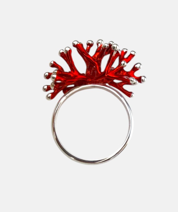 Anillo ANEMONA en Plata Galvanizada. Artesanía de Galicia.