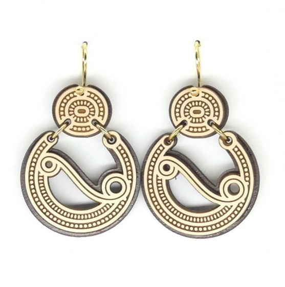 Pendientes de Madera, Torques Arracadas con Gancho corto