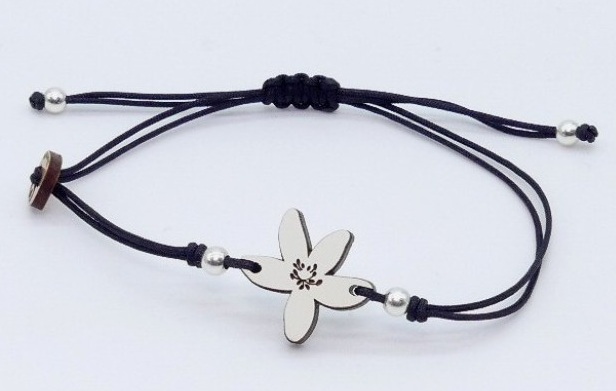 Pulsera Madera Azahar con Cierre Macramé con Bolitas.